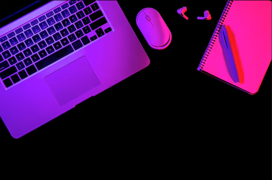 Neon Desk Setup